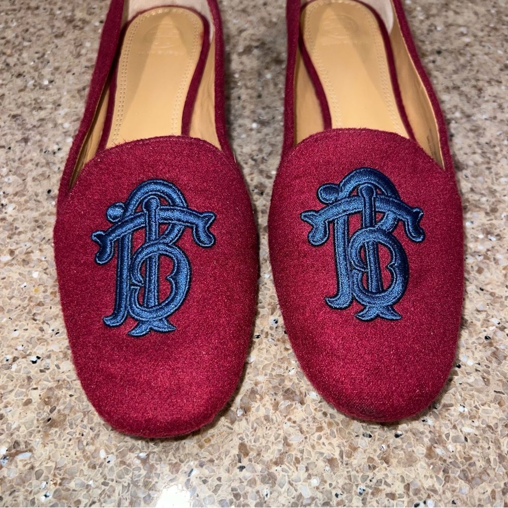 Tory Burch Antonia Loafer - Imperial Garnet & Navy size 9.5 worn once! - Picture 4 of 6